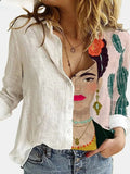 Variant image for Elegant Floral Print Women's Chemise Nightgown with Long Sleeves and Relaxed Fit in White-1