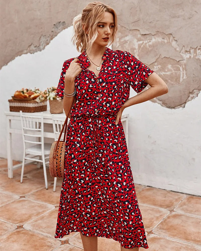 Elegant Women's Dress, Flattering Cut Knee-Length Formal Dress in Luxurious Soft Fabric for All Occasions-5