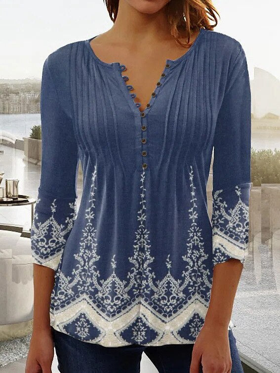 Elegant Women's Top in Breathable Cotton Blend, Flattering Fit Blouse for Work and Leisure-6