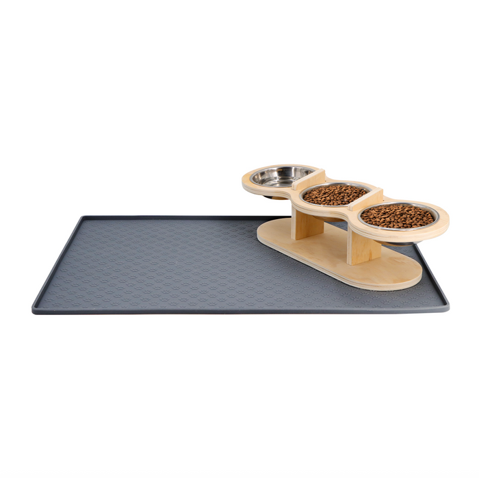 Elevated Dog Bowls With Wooden Stand Stainless Steel Dual Bowls Vet Recommended Fall 2025 Gift