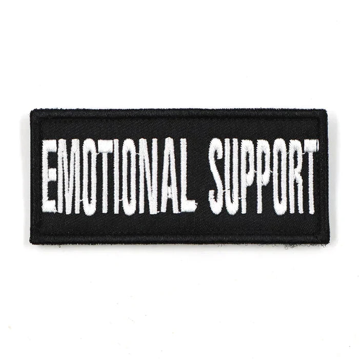 Emotional Support Patch For Harness Black Hook And Loop Back Quick Attach Dog Accessory Fall 2025 Gift