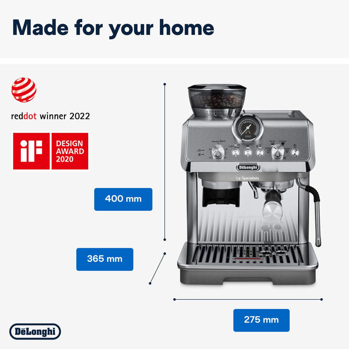 Espresso Pump Coffee Machine 1450W Cold Brew Function Milk Frother Titanium — view 3