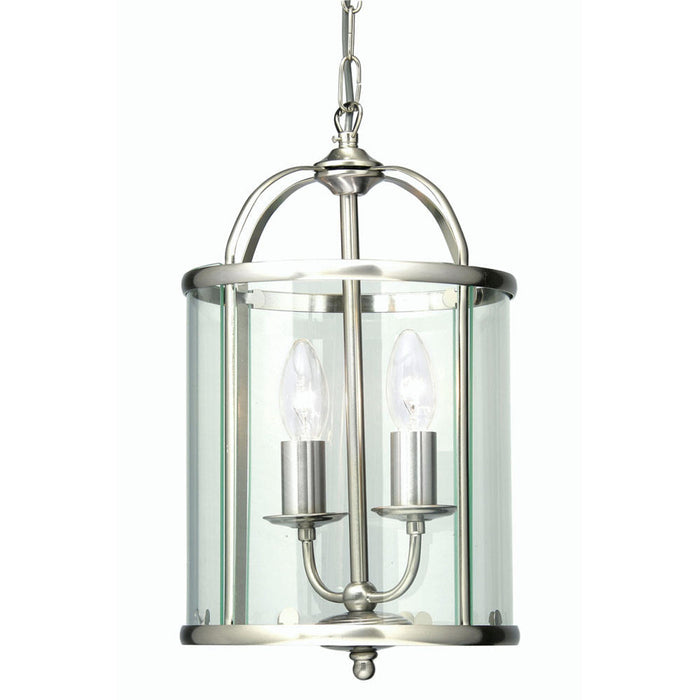 Fern Ceiling Lantern Antique Chrome 2 Light