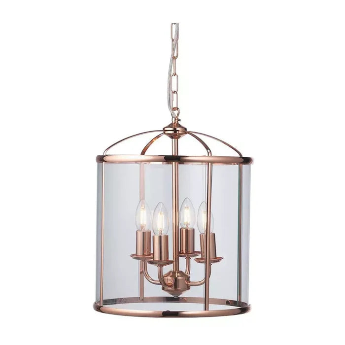 Fern Ceiling Lantern Copper 4 Light