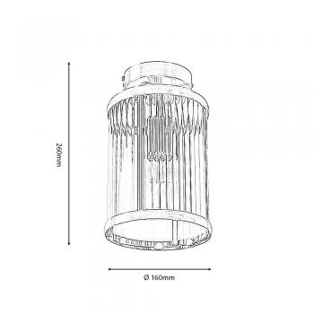 FERN FLUSH LANTERN RIBBED