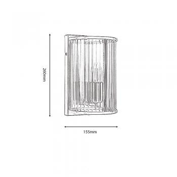 FERN  WALL LIGHT RIBBED GLASS