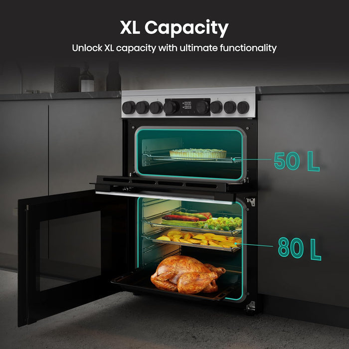 Freestanding Electric Cooker 130L 60cm White — view 6