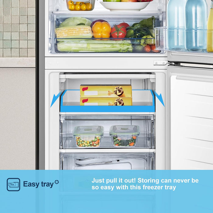 Freestanding Fridge Freezer 252L 50/50 No Frost LED Silver — view 6