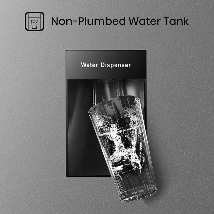 Freestanding Fridge Freezer 256L Total No Frost Water Dispenser Silver — view 4