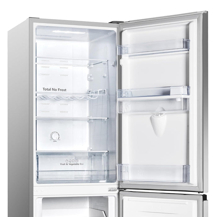 Freestanding Fridge Freezer 256L Total No Frost Water Dispenser Silver — view 6