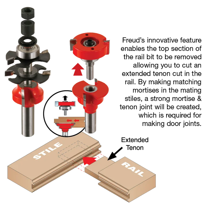 Freud Premier Adjustable Rail & Stile Bit - Bevel