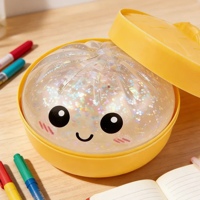 Glitter Bun Fidget Toy Kawaii Dumpling Squeeze Dough Ball Desk Toy Viral Fall 2026 Gift Stress Relief