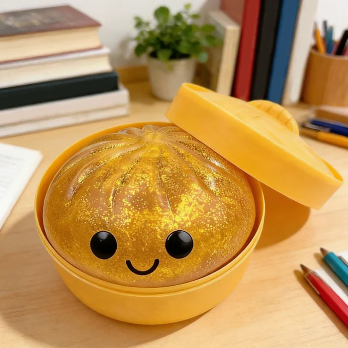 Glitter Bun Fidget Toy Kawaii Dumpling Squeeze Dough Ball Desk Toy Viral Fall 2026 Gift Stress Relief