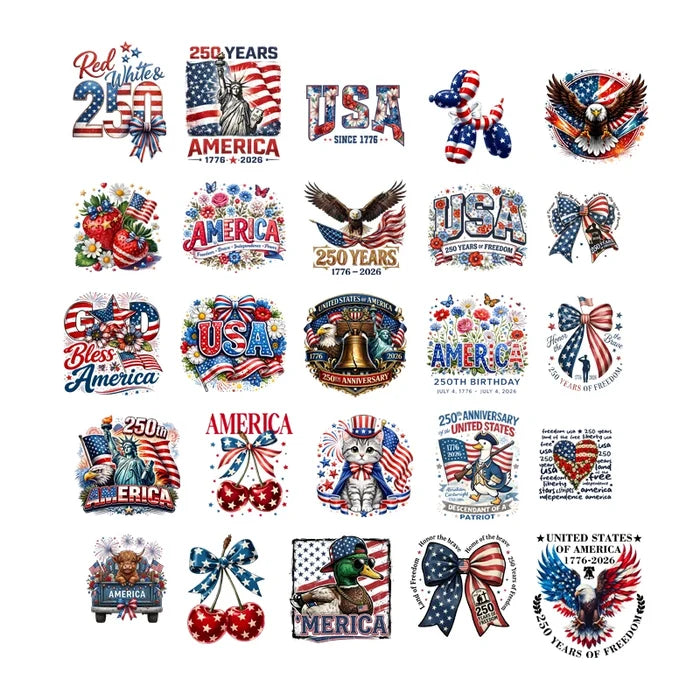 Iron On Patches USA Flag Bald Eagle Heat Transfer Set Patriotic 4th Of July DIY Clothing Decor 2026