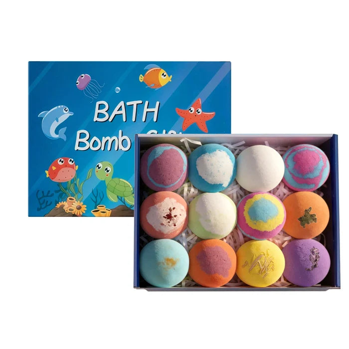 Kids Bath Bombs Set 6 Pcs Colorful Fizzy With Surprise Inside Moisturizing Formula Birthday Gift