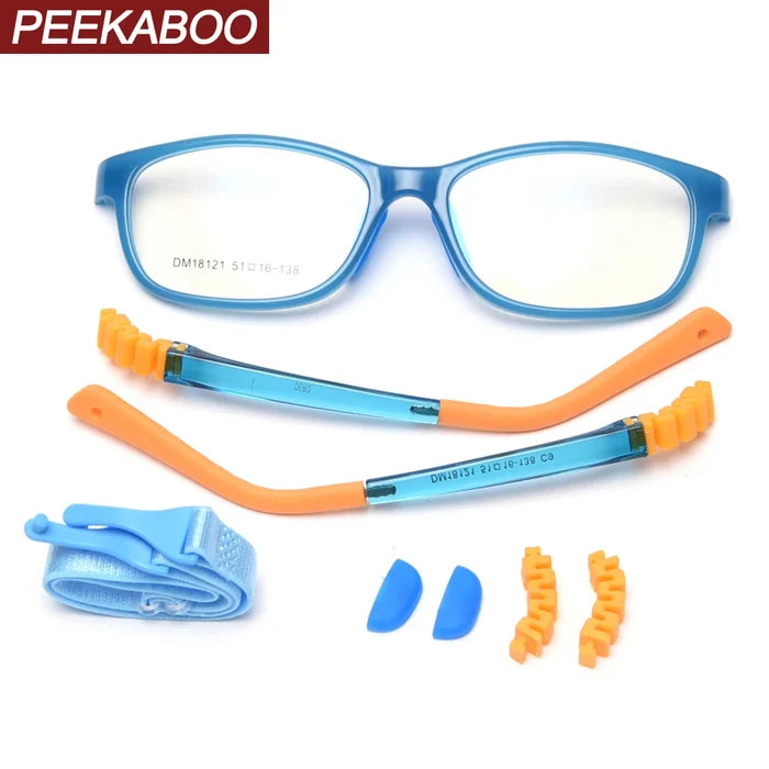 Kids Glasses Square Frame TR90 Ultralight Blue Light Blocking 20-90% Back to School 2026