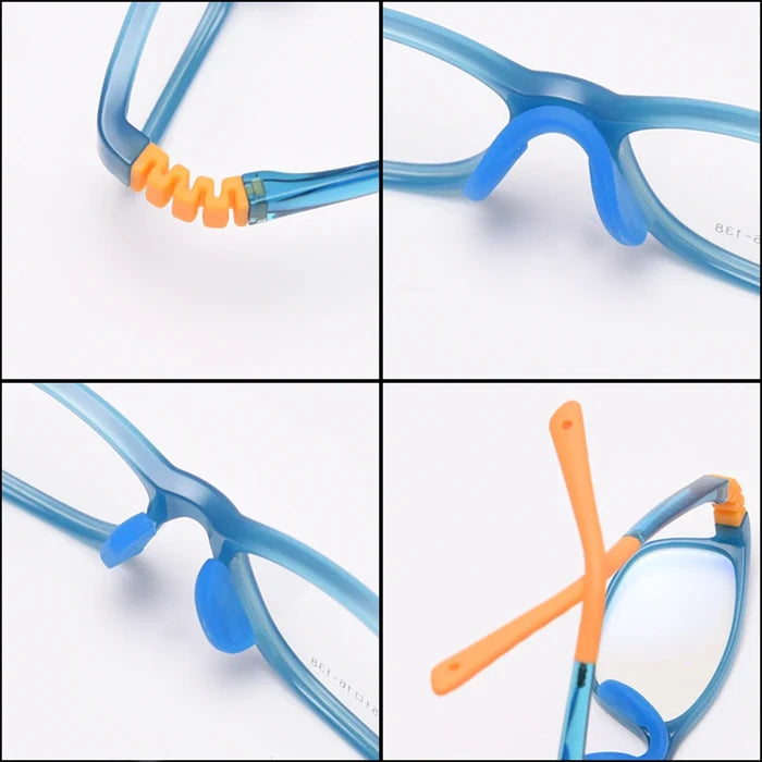 Kids Glasses Square Frame TR90 Ultralight Blue Light Blocking 20-90% Back to School 2026
