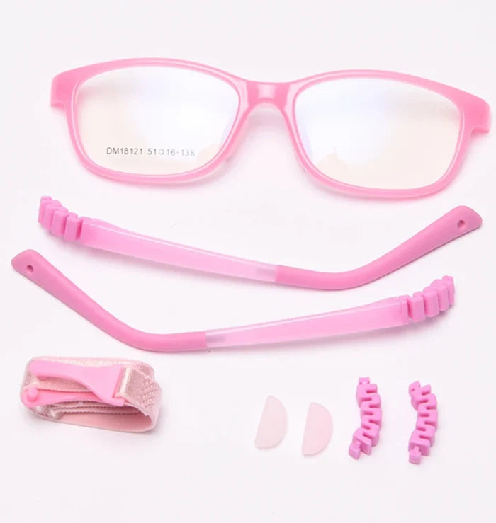 Kids Glasses Square Frame TR90 Ultralight Blue Light Blocking 20-90% Back to School 2026