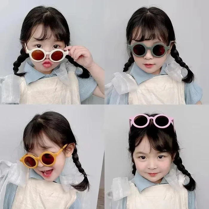 Kids Sunglasses Round Frame Anti-UV400 for 1-7 Year Olds, Children's Sun Protection, Stylish Design