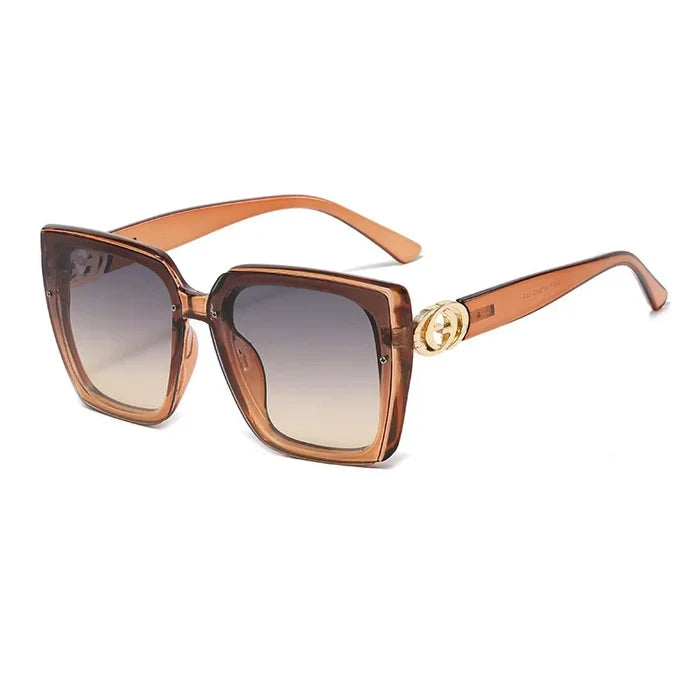 Large Frame Square Sunglasses Women Designer UV400 Travel Eyewear Outdoor Fashion