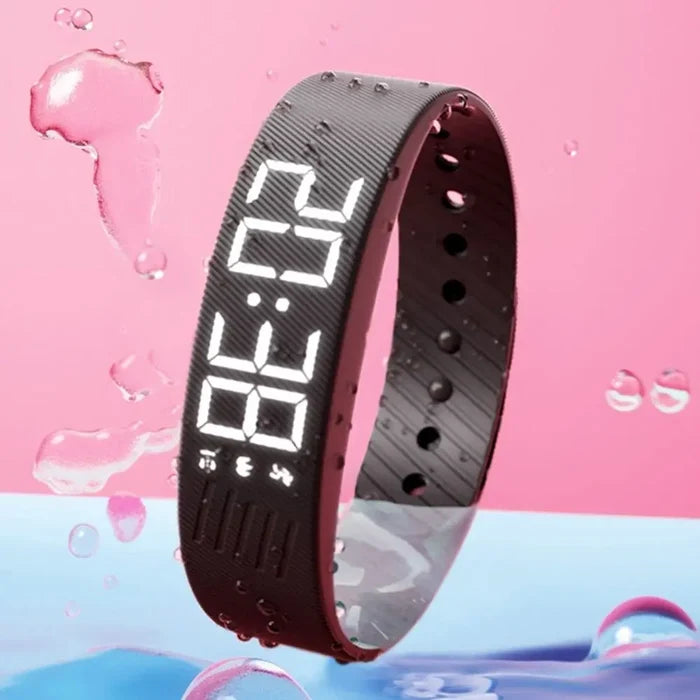 LED Digital Alarm Clock Bracelet Wristband Pedometer Waterproof Vibrating Alarm Summer 2026 Gift