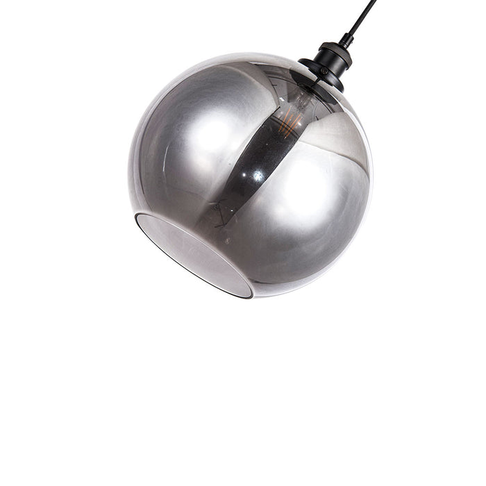 Lewis 1 Light Medium Glass Ball Pendant Matt Black