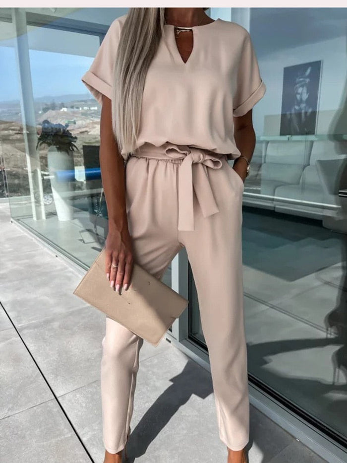 Lightweight & flattering women's jumpsuit – short sleeve, soft fabric, for versatile occasions 5