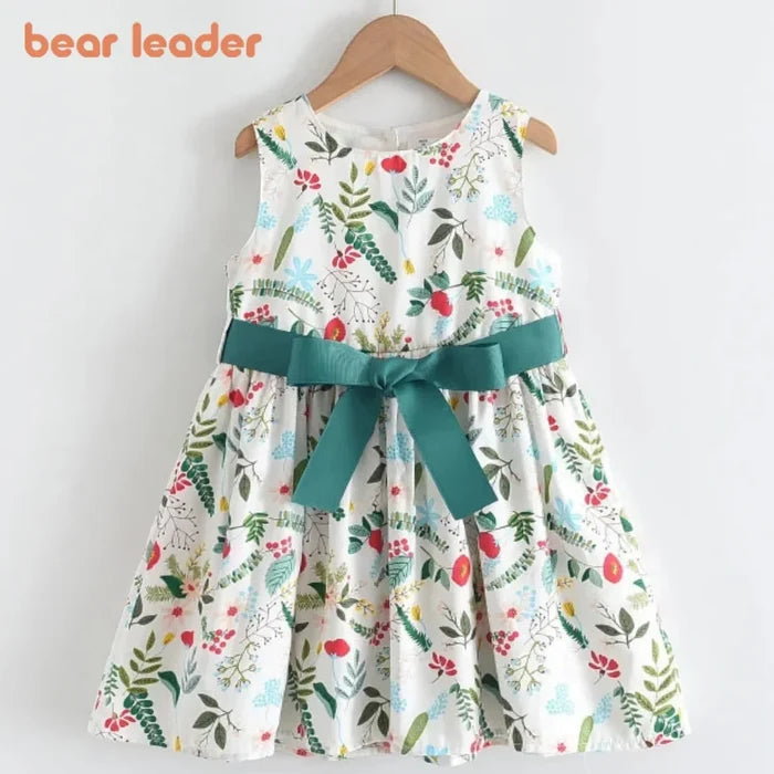 Lightweight girls’ dress – flowy a-line, floral butterfly print, casual wear for everyday adventures