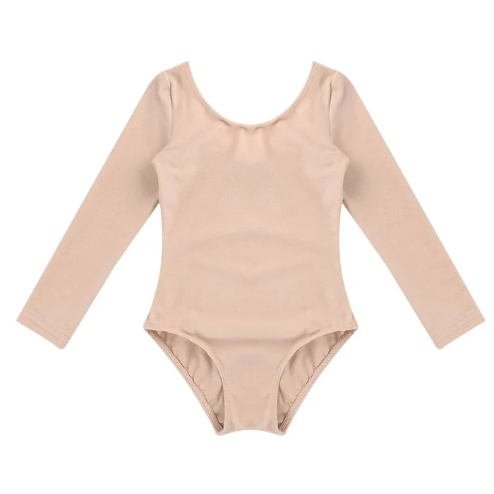 Lightweight Girls' Leotard – Long-Sleeve Ballet, Polyester, For Dance Class And Practice