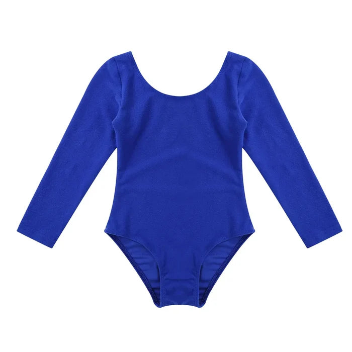 Lightweight Girls' Leotard – Long-Sleeve Ballet, Polyester, For Dance Class And Practice