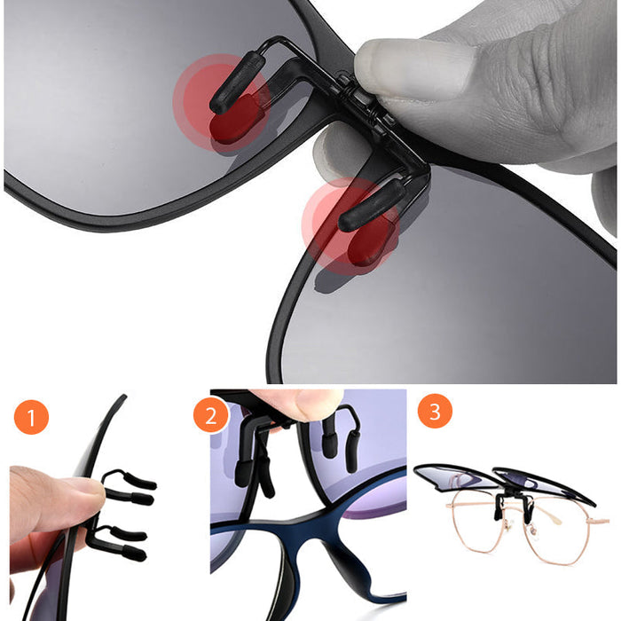 Ultraleichter polarisierender Sonnenbrillen-Clip für Brillenträger – UV400-Schutz, flexibles Design, ideal für Outdoor 6