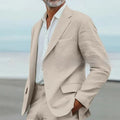 Lightweight men's two-piece suit - slim fit, linen blend, for business banquets and events