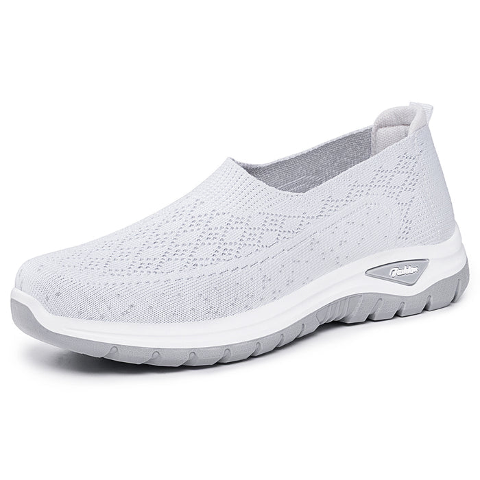 Lightweight Women's Mesh Slip-On Flats – Slip-On, Knit Upper, Casual Daily Wear
