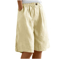 Lightweight women's shorts – high-waisted, loose-fit with pockets, cotton, for casual summer days