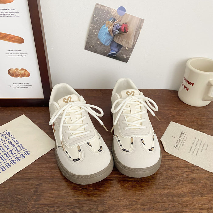 Lightweight women's sneakers - color-blocked, versatile, PU, casual commuting hiking