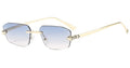 Leichte Damen Sonnenbrille – rahmenloses polygonales Design, Kunststoff, für den Sommer 7