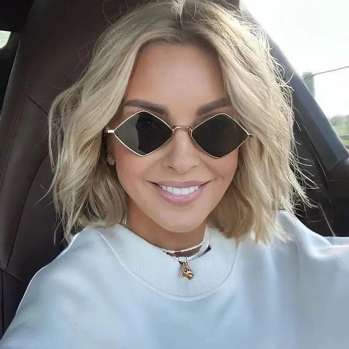 Lightweight women's sunglasses – irregular polygon design, alloy, for everyday wear