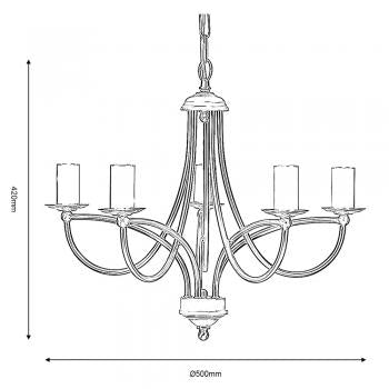 LOOP ANTIQUE CHROME 5 LIGHT