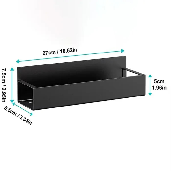Magnetic Spice Storage Rack - Home Organizers for Refrigerator, Black Iron Kitchen Shelf