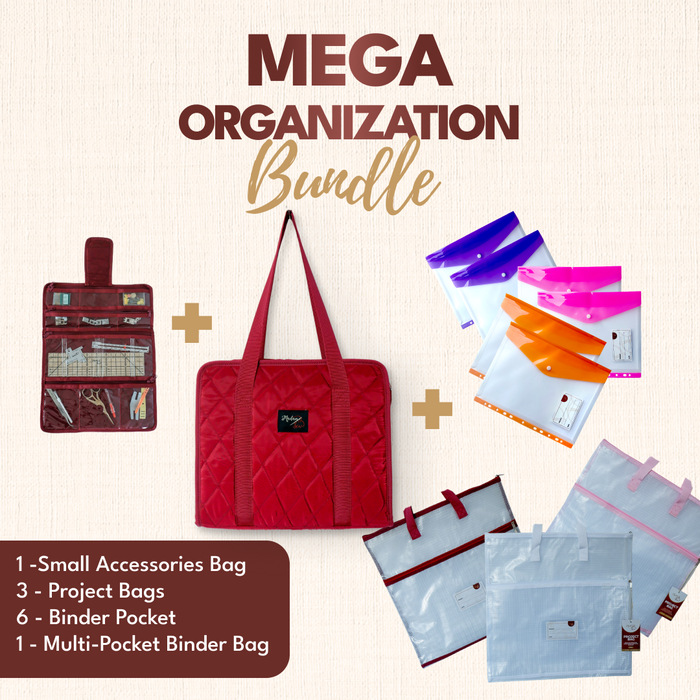 Mega Organization Bundle - with 3 Project Bags + a Red Binder Bag