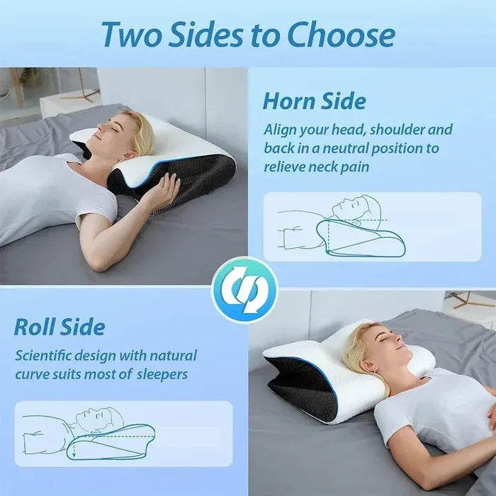 Memory Foam Cervical Neck Pillow Orthopedic Slow Rebound Support for Sleep & Relaxation