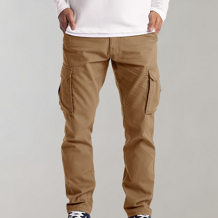 Mens Black Cargo Pants with Spacious Pockets and Comfortable Fit for Everyday Wear-6