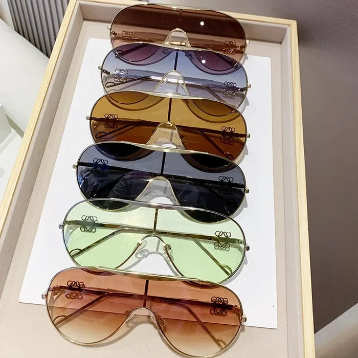 Metal One-Piece Sunglasses - Large-Frame Sports Goggles for Cycling, Men and Women