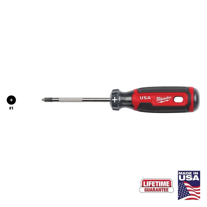 Milwaukee #1 Phillips 3" Cushion Grip Screwdriver (USA)