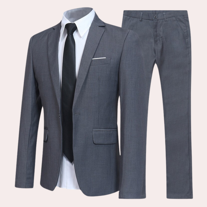 Modern men's suit – slim fit, premium polyester, for weddings and formal occasions 1