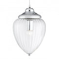 MOSCOW PENDANT - CHROME METAL & RIBBED GLASS