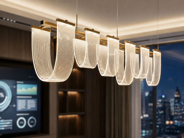 Nadeem Lights – Modern U-Shape Crystal Linear Chandelier