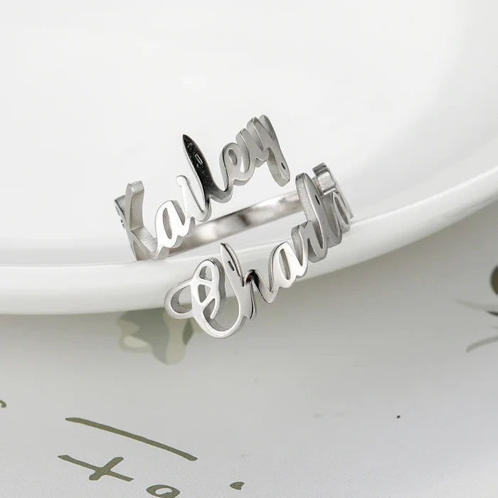 Name Ring Custom Double First Names Jewelry For Couples Personalized Gift TikTok Viral Fall 2026