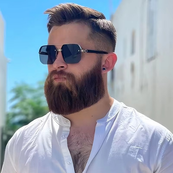 Oversize Retro Polygon Square Metal Sunglasses for Men & Women, UV400 Fashion Gradient Shades