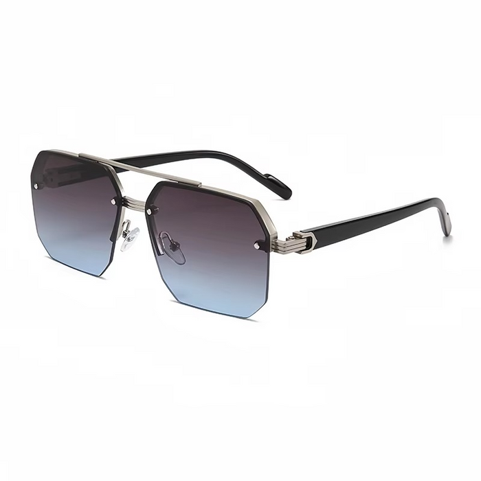 Oversize Retro Polygon Square Metal Sunglasses for Men & Women, UV400 Fashion Gradient Shades